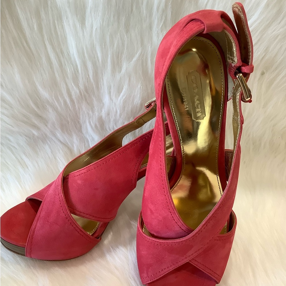 NWB 👠Coach Adelle Blossom Nubuck Suede Leather - Picture 4 of 13